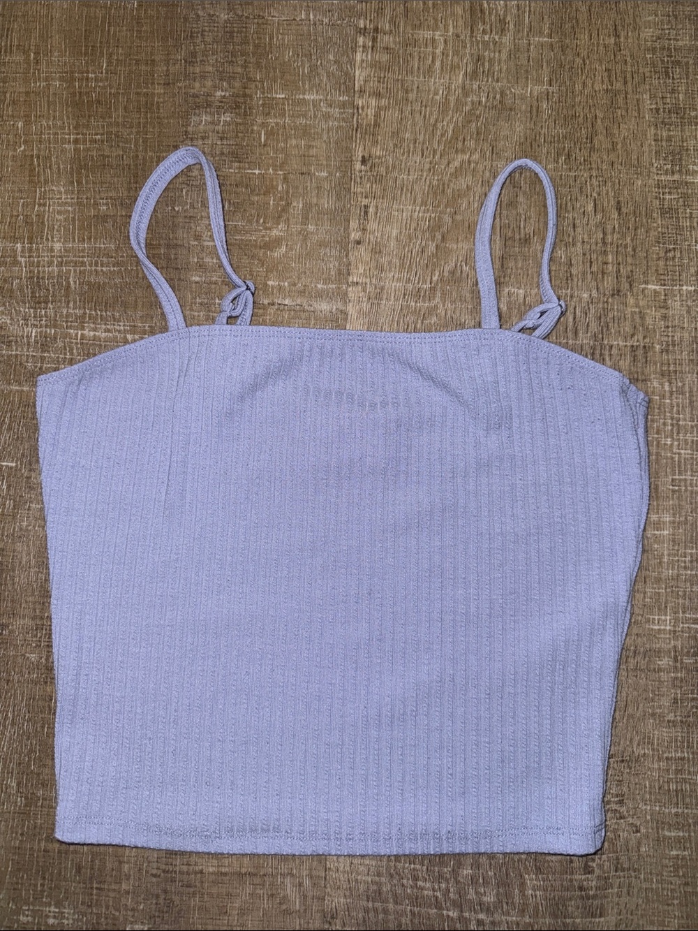 Hollister Lilac Ribbed Crop Cami with Thin Adjustable Straps